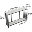 2-Tier White Marble Entryway Console Table Extra Long Foyer Couch Table