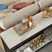 2-Tier White Marble Entryway Console Table Extra Long Foyer Couch Table