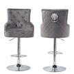 Elegant Swivel Bar Stool Velvet Airlift Counter Height Bar Kitchen Dining Chair