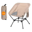 Beige Portable Lightweight Folding Beach Chair - Compact Fishing Chair with Square Legs for Outdoor Use