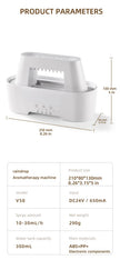 White 300ml Ultrasonic Aroma Diffuser with Cracked Light Design - Cool Mist Humidifier for Home and Office
