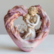 Pink Heartfelt Mother & Two Children Resin Figurine - 