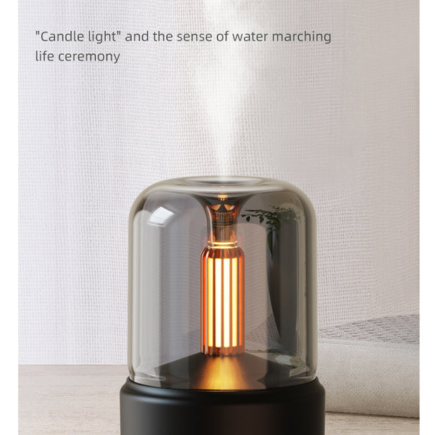 Black Creative Candleligh Aromatherapy Diffuser USB Desktop Ambient Candle Lamp Humidifier