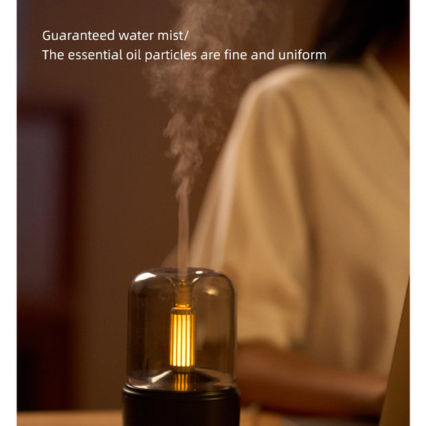 White Creative Candleligh Aromatherapy Diffuser USB Desktop Ambient Candle Lamp Humidifier
