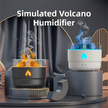 176 Black Simulation Turret Diffuser & Humidifier - Smart Timer Ultrasonic Mister with Volcano Lava Crack Shell and Colorful Light