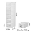 Transparent 6-Layer Foldable Shoe Storage Tower with Transparent Display Panel & Back Ventilation - One-Pull Instant Setup Stackable Box (25.5x34.5x105CM)