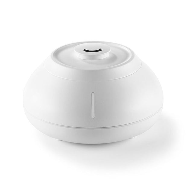 White 7-Color Flame Ultrasonic Nano Mist Humidifier & Diffuser - Type-C Powered Realistic Fire Effect Mood Lamp for Home & Office