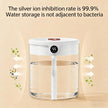 White 2L Dual-Spray Ultrasonic Humidifier and Air Diffuser with Night Light - USB Powered, Quiet Operation, Smart Digital Display & Real-Time Humidity Sensor