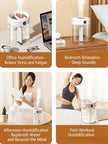 Green 2L Dual-Spray Ultrasonic Humidifier and Air Diffuser with Night Light - USB Powered, Quiet Operation, Smart Digital Display & Real-Time Humidity Sensor