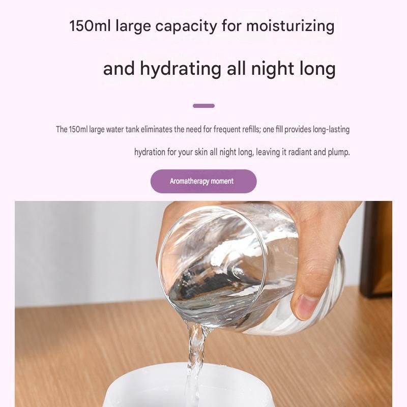 White Floral Shadow Aroma Diffuser 150ml Ultrasonic Aroma Diffuser Humidifier with Night Light – Essential Oil Fragrance Diffuser for Bedroom, Living Room, Office & Bathroom