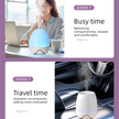 White Floral Shadow Aroma Diffuser 150ml Ultrasonic Aroma Diffuser Humidifier with Night Light – Essential Oil Fragrance Diffuser for Bedroom, Living Room, Office & Bathroom