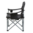 VEVOR Camping Folding Chair for Adults, Portable Heavy Duty Outdoor Quad Lumbar Back Padded Arm Chairs with Side Pockets, Cup Holder and Cooler Bag for Beach, Lawn, Picnic, Fishing, Backpacking, Black
