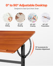 VEVOR Drafting Table Adjustable 0°–90° Tilt Wooden Drawing Desk with H-Frame