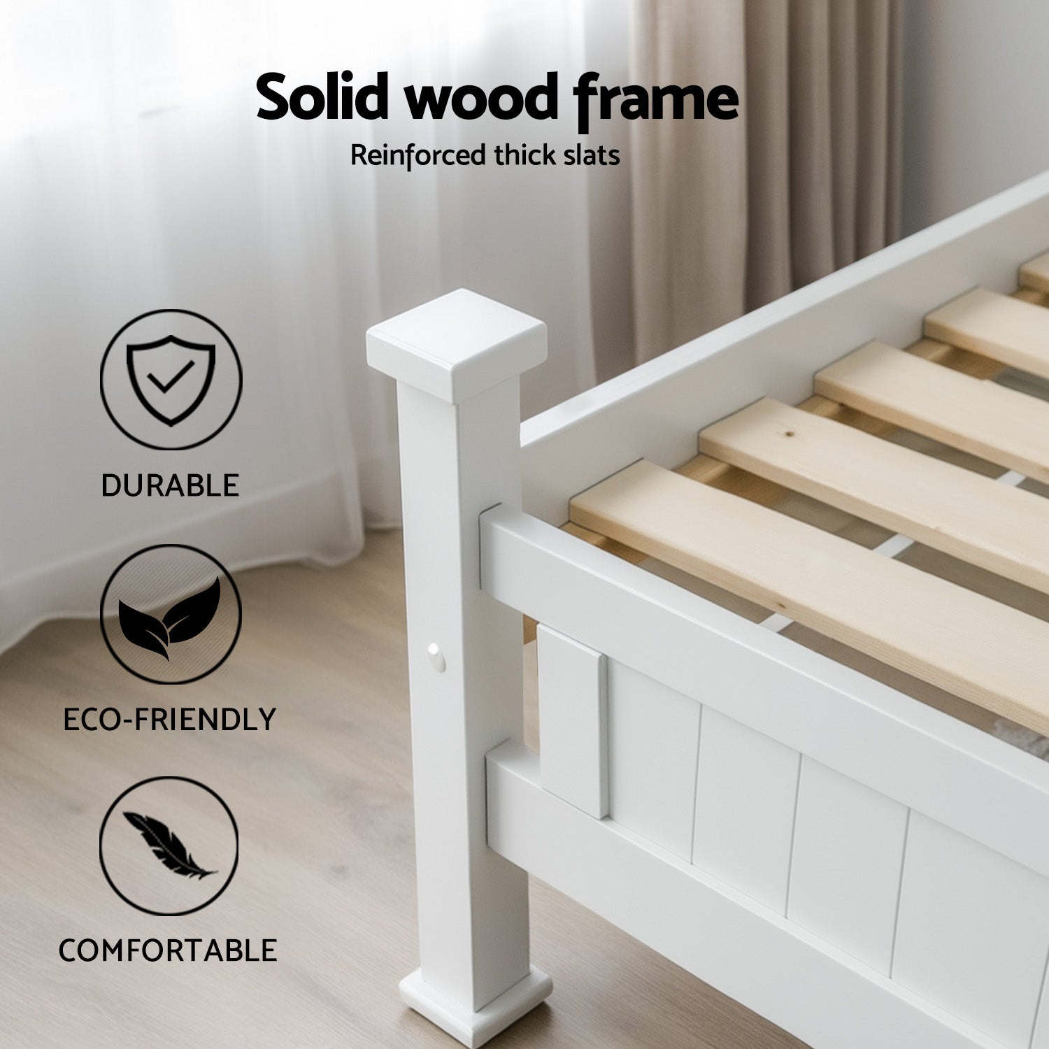Artiss King Single Bed Frame and Bedside Table