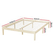 Artiss Bed Frame Queen Size Wooden Base Mattress Platform Timber Pine BRUNO