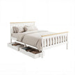 Artiss Bed Frame Double Size Wooden Platform with 2 Storage Drawers White PONY