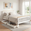 Artiss Bed Frame Double Size Wooden Platform with 2 Storage Drawers White PONY