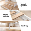 Artiss Single Bed Frame with Trundle Solid Wood Toddler Bunk Bed with Headboard White