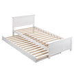 Artiss Single Bed Frame with Trundle Solid Wood Toddler Bunk Bed with Headboard White