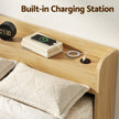 Artiss King Single Bed Frame with 2 Drawers Platform Bed with Headboard Bed Base with USB Ports Natural