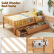 Artiss Kids Single Bed Frame with 3 Storage Drawer Montessori Bed for Toddler Natural