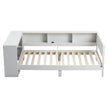 Artiss White Single Solid Wood Corner Platform Bed Frame with Built-in Desk, Storage Shelves and USB-C Charging Station for Small Spaces, Wooden Bed Base for Guest Room