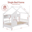 Artiss Kids Single Bed Frame House Bed Solid Wood Montessori Bed for Toddler White