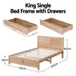 Artiss King Single Size Bed Frame with 2 Drawers Bedroom Furniture
