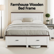 Artiss Queen Wooden Bed Frame and 2 Bedside Table Bedroom Furniture Set