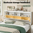 Artiss Queen Bed Frame with Storage Headboard and Footboard Wooden Bed Base White