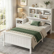 Artiss Single Bed Frame with Storage Headboard and Footboard Wooden Bed Base White