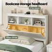 Artiss Single Bed Frame with Storage Headboard and Footboard Wooden Bed Base White