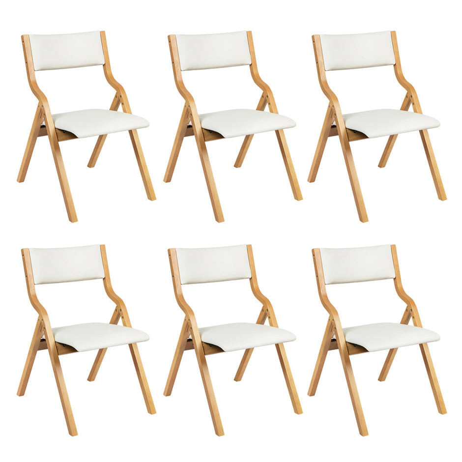 Levede 6x Dining Chairs Foldable PU Beige-2006732727960866816
