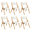 Levede 6x Dining Chairs Foldable PU Beige-2006732727960866816