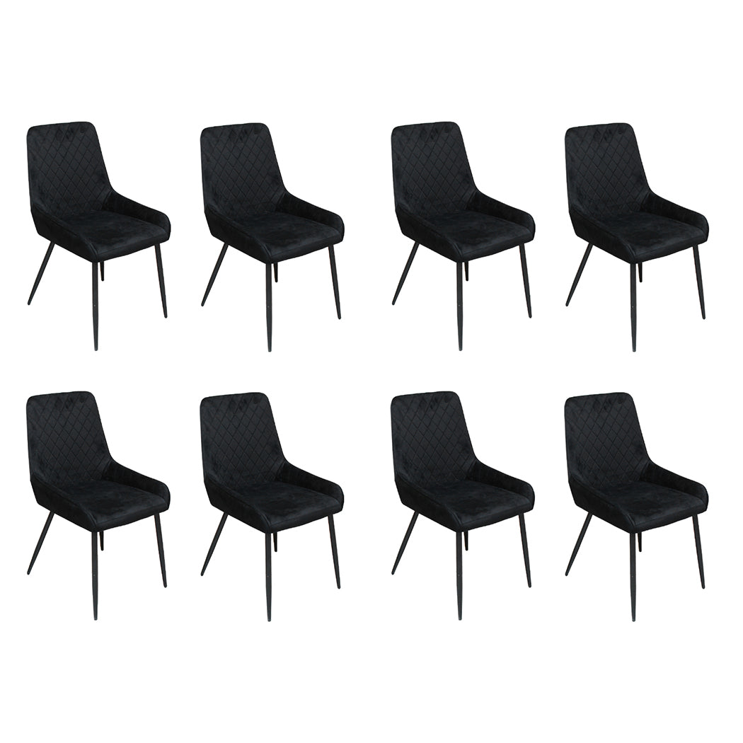 Dining Chairs x 8 Padded Seat Soft Velvet-2006732734201991168