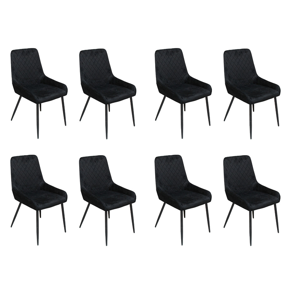 Dining Chairs x 8 Padded Seat Soft Velvet-2006732734201991168