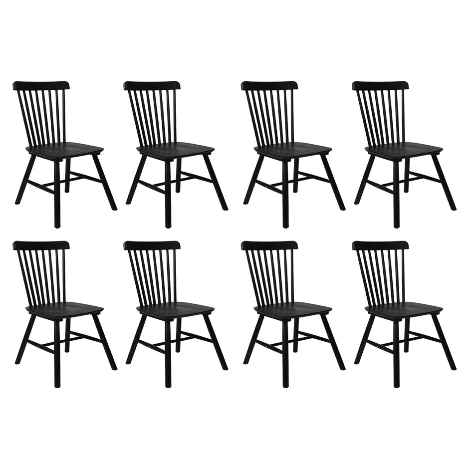 Levede 8x Dining Chairs Kitchen Winsor Black-2006732719484178432