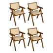 Levede 4x Walnut Wicker Armchair Dining Chair-2018816918626111488