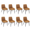 Dining Chairs x 8 Padded Seat PU Faux Leather-2018816926830170112