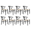Levede 8x Dining Chairs Wooden Hans Black-2018816939526328320
