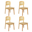 Levede 4x Rattan Dining Chair Wooden Kitchen Chair-2006733383874514944