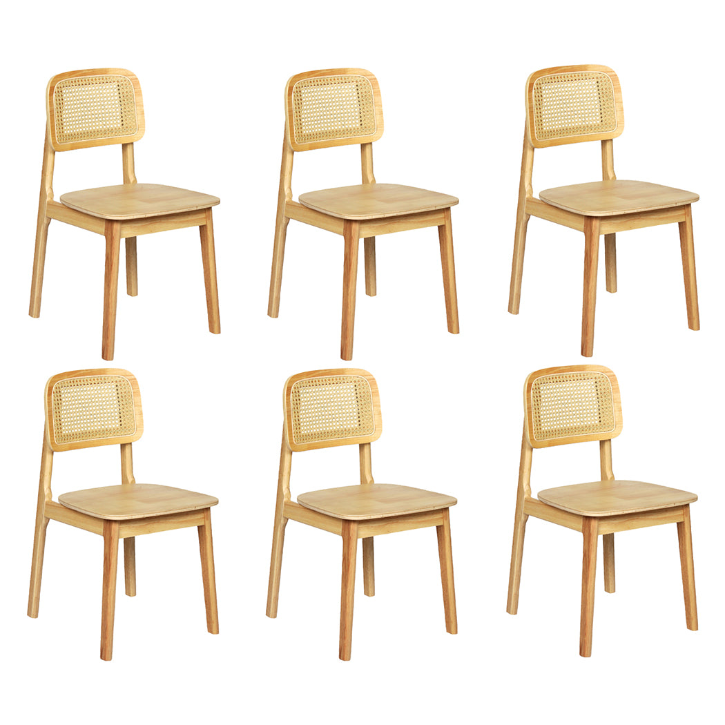 Levede 6x Rattan Dining Chair Wooden Kitchen Chair-2006733384067452928
