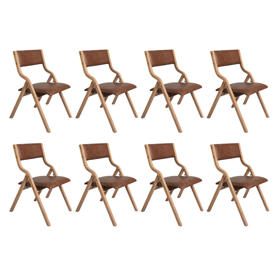 Levede 8x Dining Chairs Foldable PU Tan-2018816930617626624