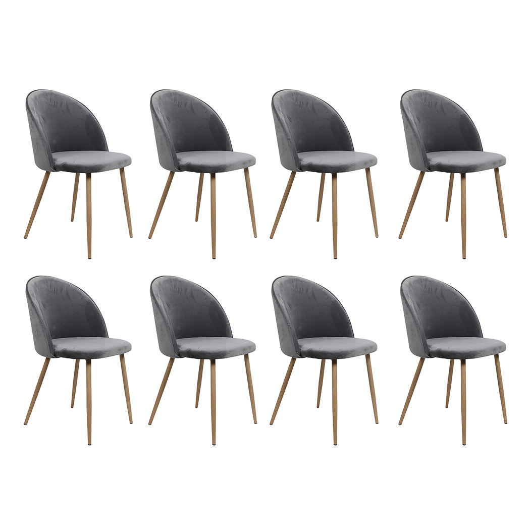 Levede 8x Dining Chairs Seat French Grey-2006732721086402560