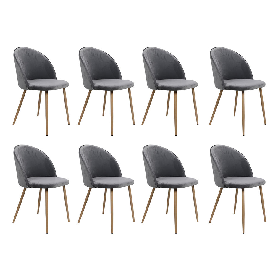 Levede 8x Dining Chairs Seat French Grey-2006732721086402560