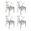 Levede 4x Dining Chairs Wooden Hans White-2006732723045142528
