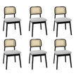 Levede Dining Chair Wood Rattan Armless Black x6-2006732736341086208