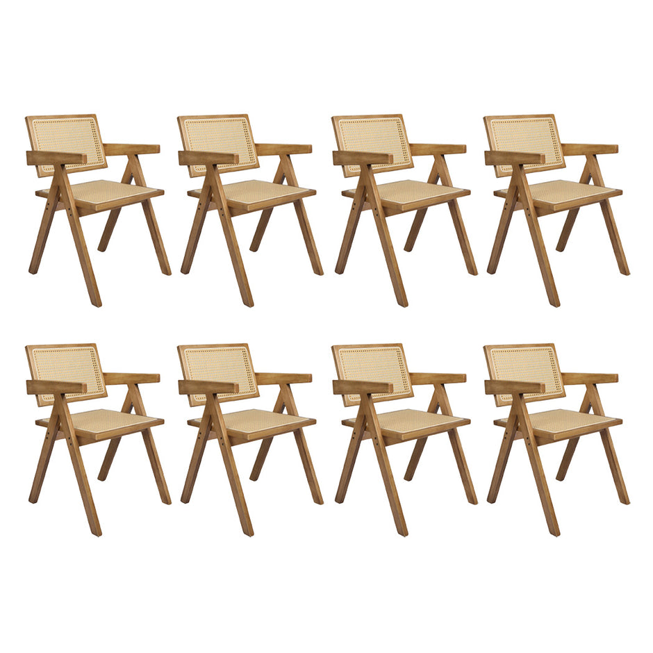 Levede 8x Dining Chair Solid Wood Rattan-2006732729751834624