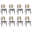 Levede Dining Chair Wood Rattan Armless Black x8-2006732736517246976