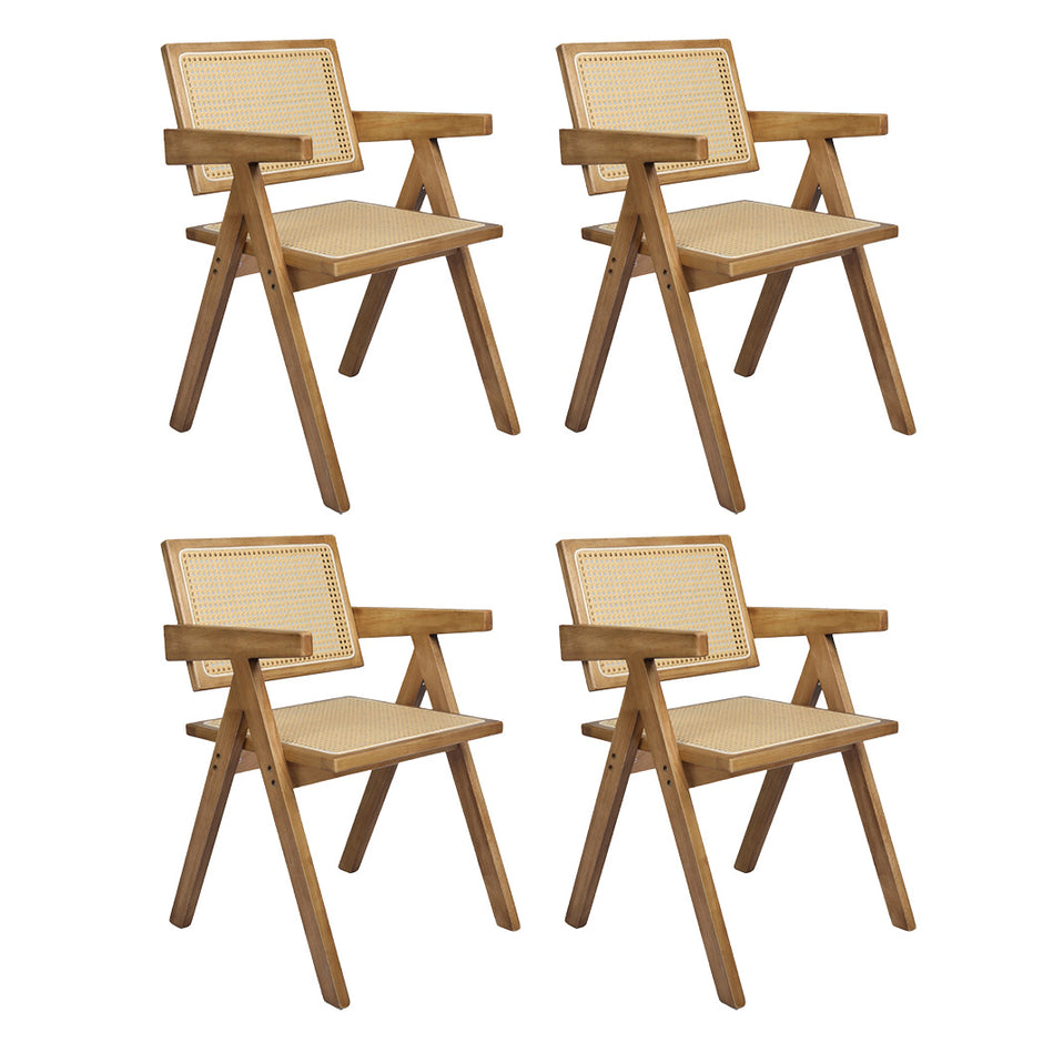 Levede 4x Dining Chair Solid Wood Rattan-2018816911982333952
